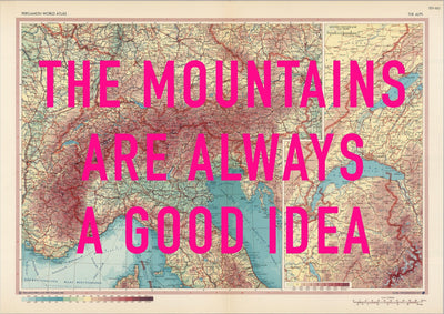 The Alps Retro Pop Art Map Print
