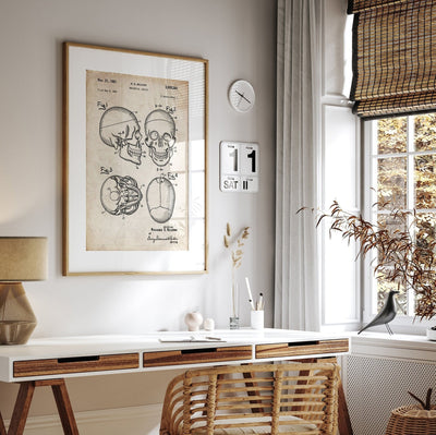 Anatomical Skull 1961 Patent Print - Magic Posters