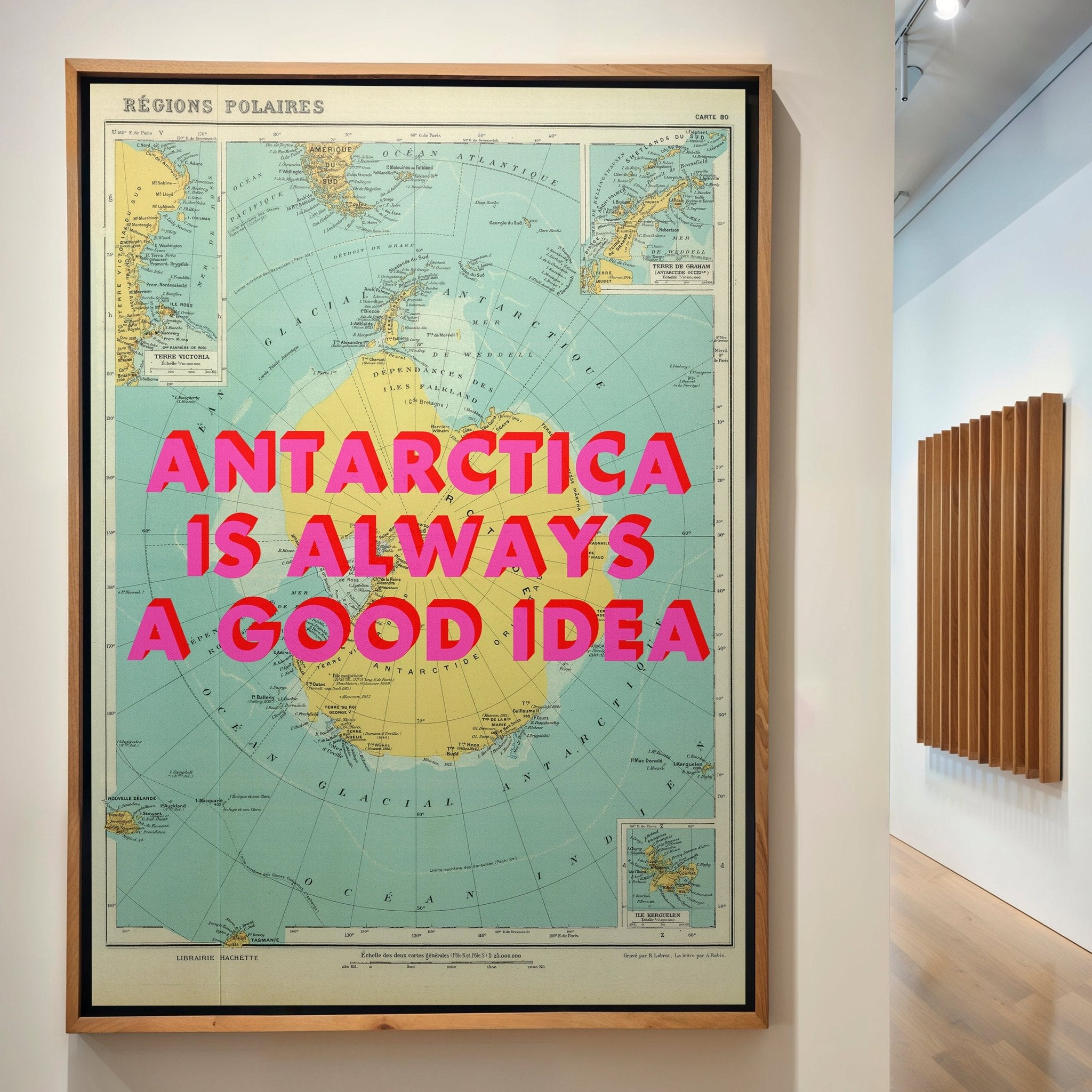 Antarctica Retro Pop Art Map Print (Portrait) - Magic Posters