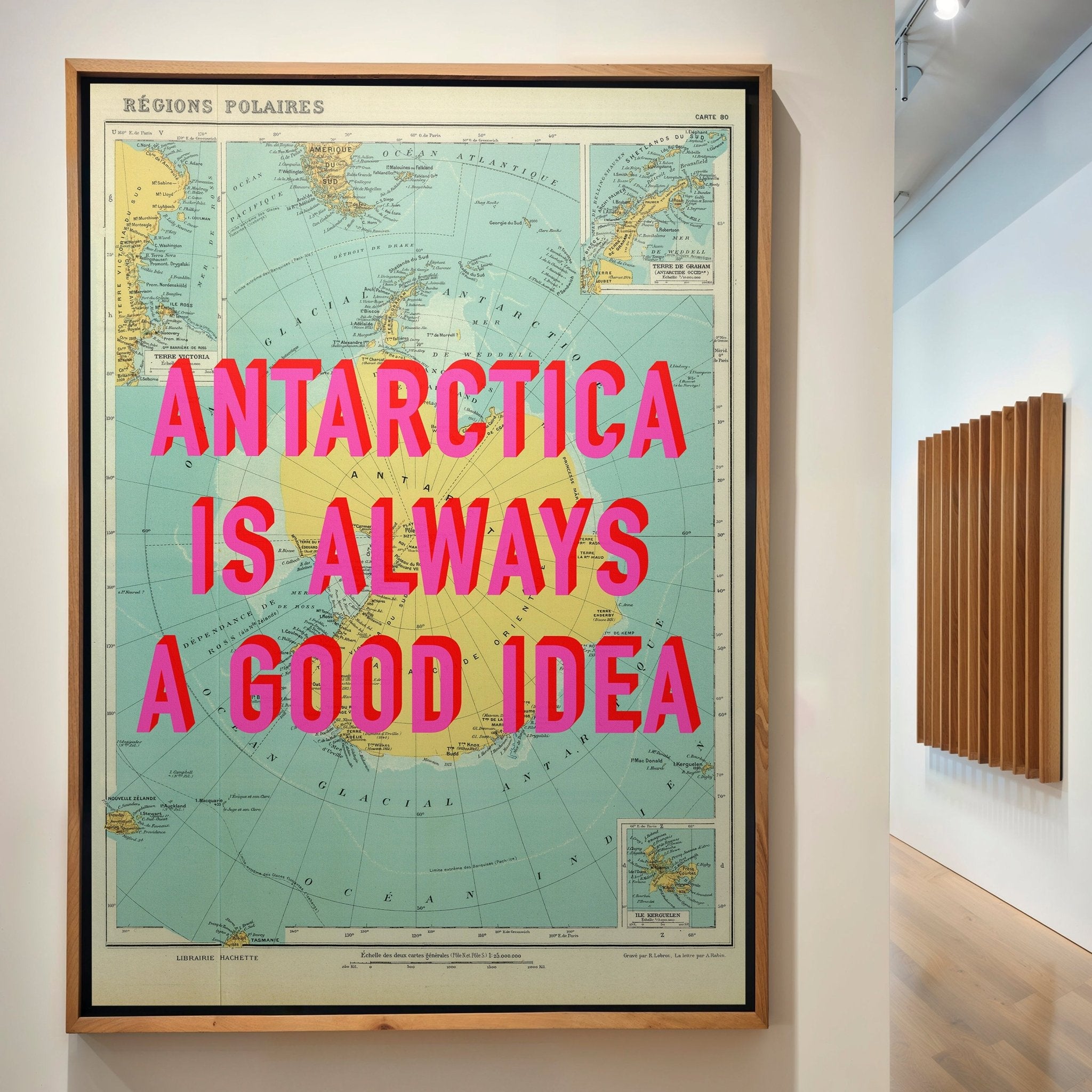Antarctica Retro Pop Art Map Print (Portrait) - Magic Posters