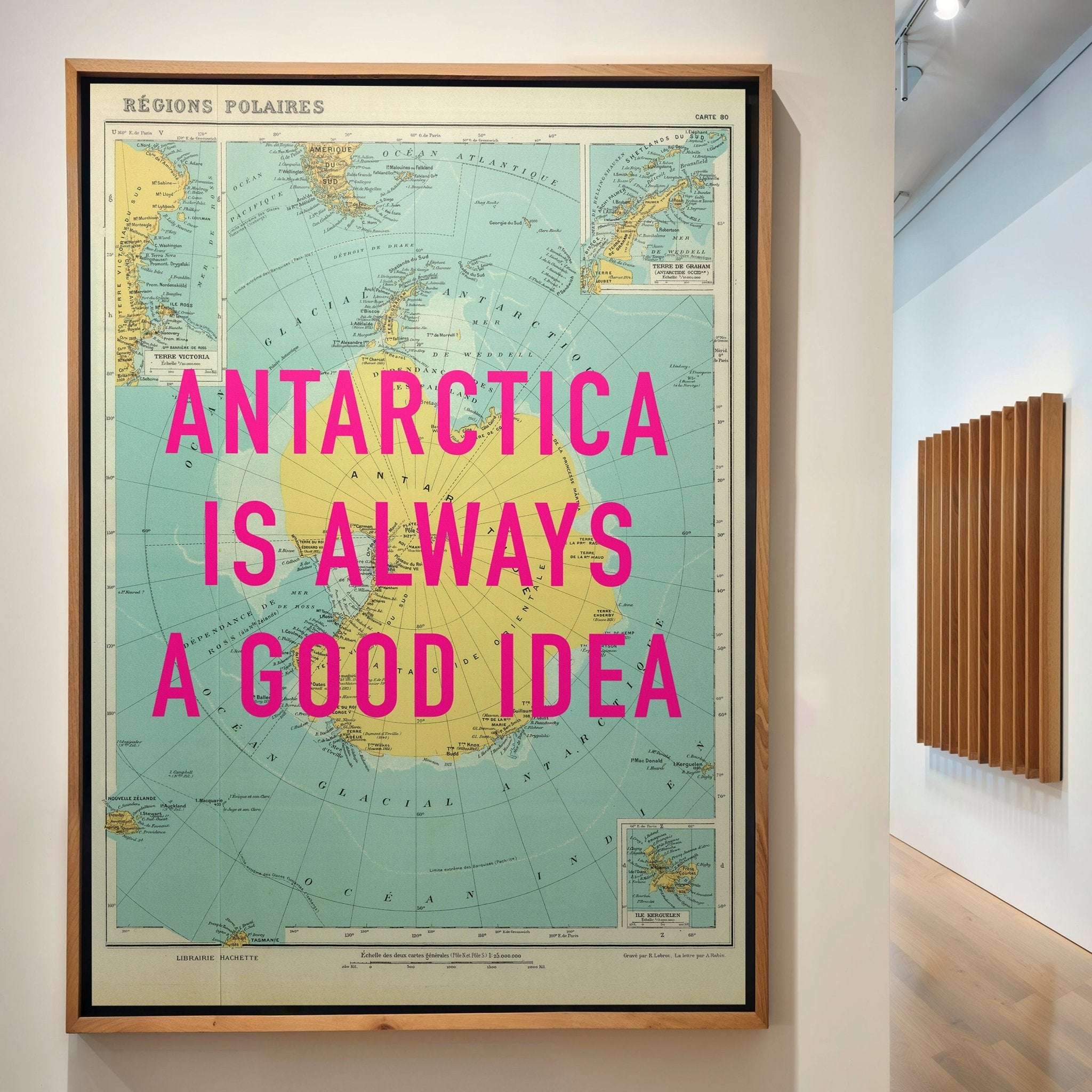 Antarctica Retro Pop Art Map Print (Portrait) - Magic Posters