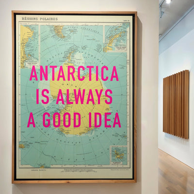 Antarctica Retro Pop Art Map Print (Portrait) - Magic Posters