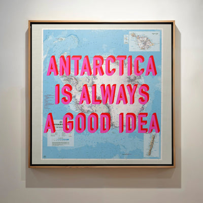 Antarctica Retro Pop Art Map Print (Square) - Magic Posters