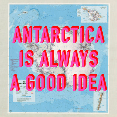 Antarctica Retro Pop Art Map Print (Square)