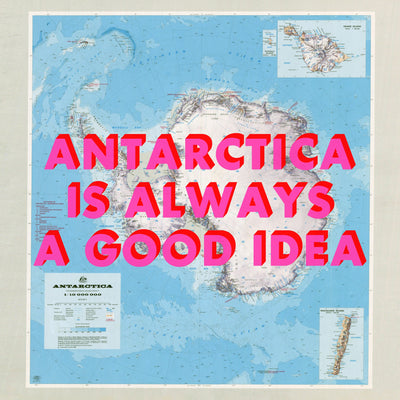 Antarctica Retro Pop Art Map Print (Square)