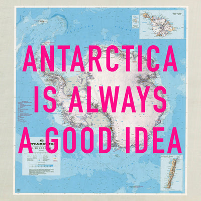 Antarctica Retro Pop Art Map Print (Square)