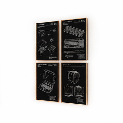 Apple Computer Set Of 4 Patent Prints - Magic Posters