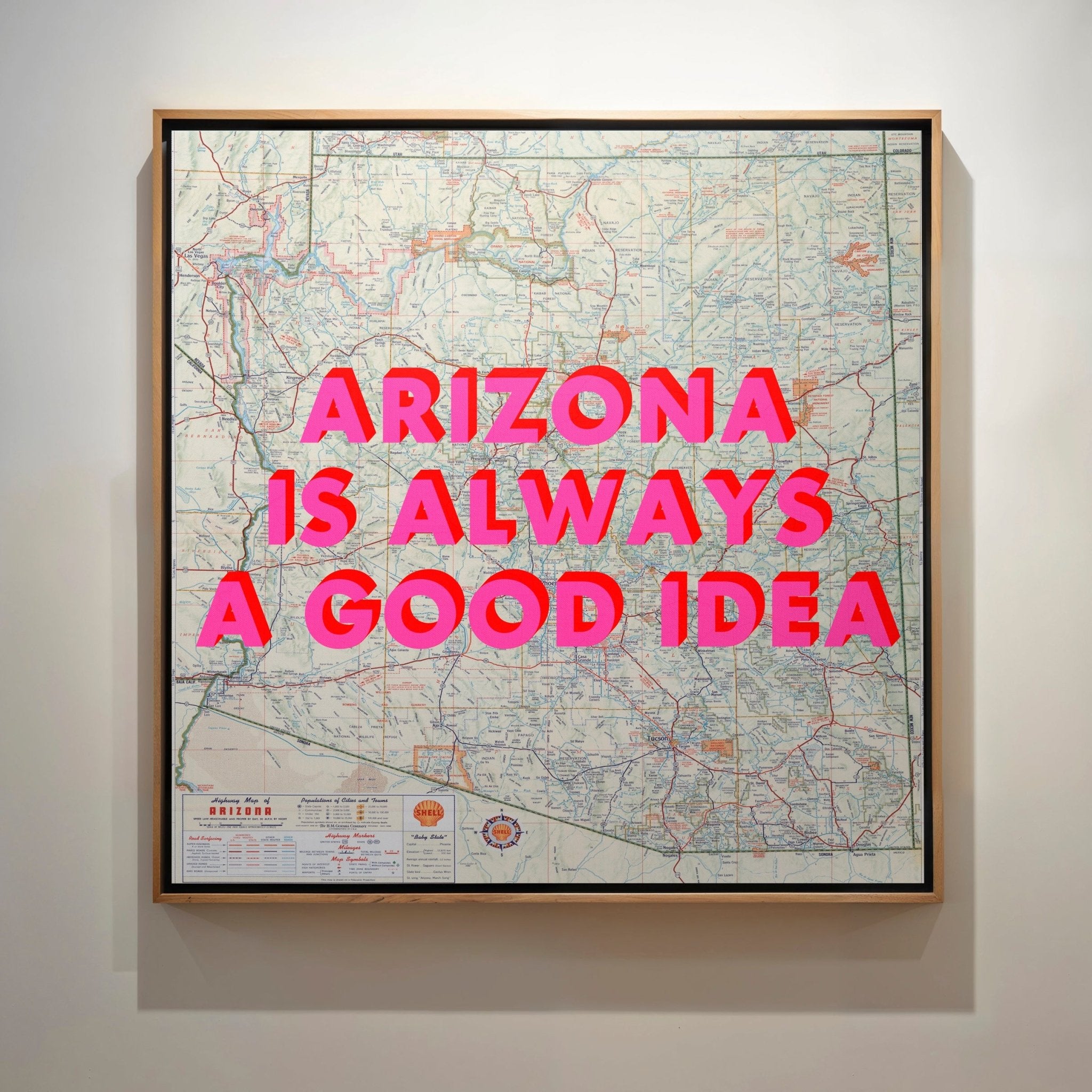 Arizona Retro Pop Art Map Print - Magic Posters