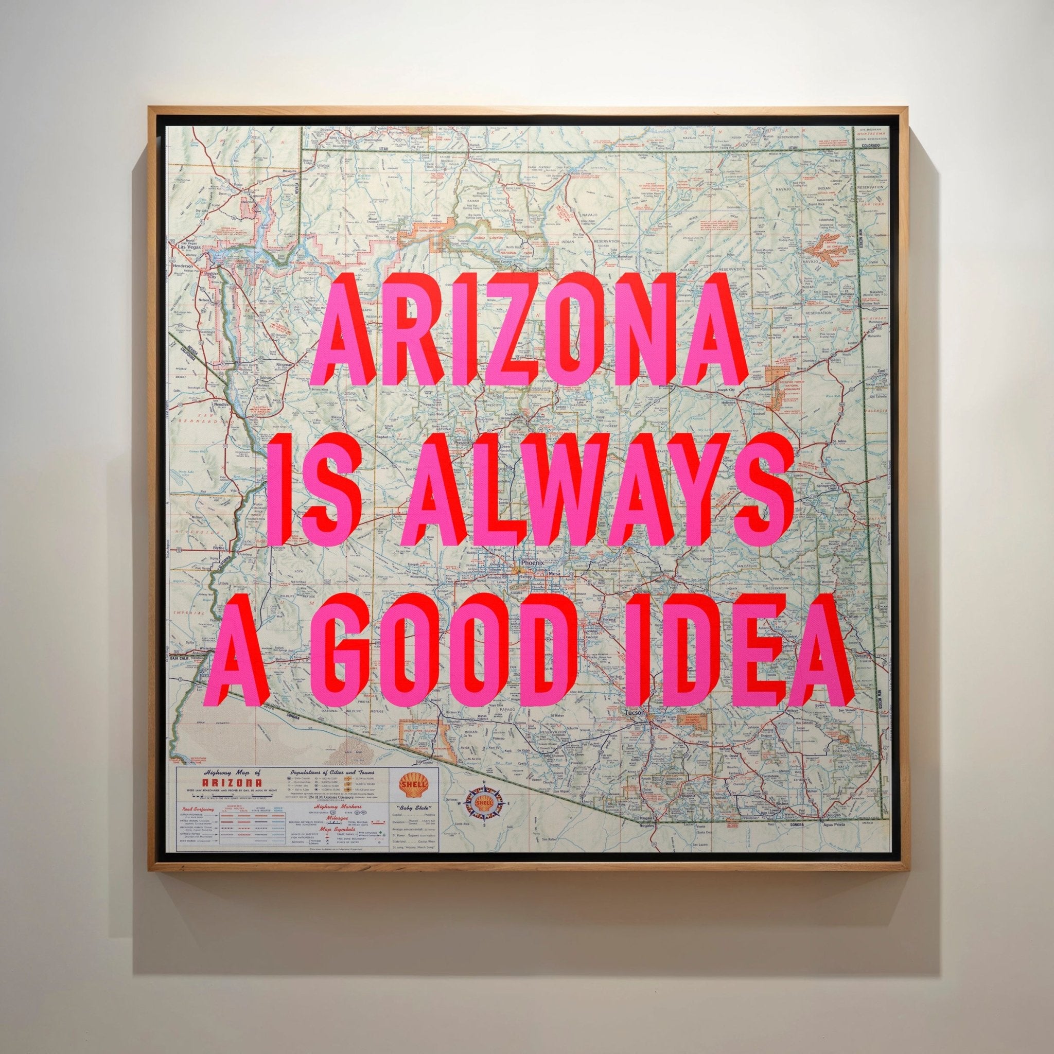Arizona Retro Pop Art Map Print - Magic Posters