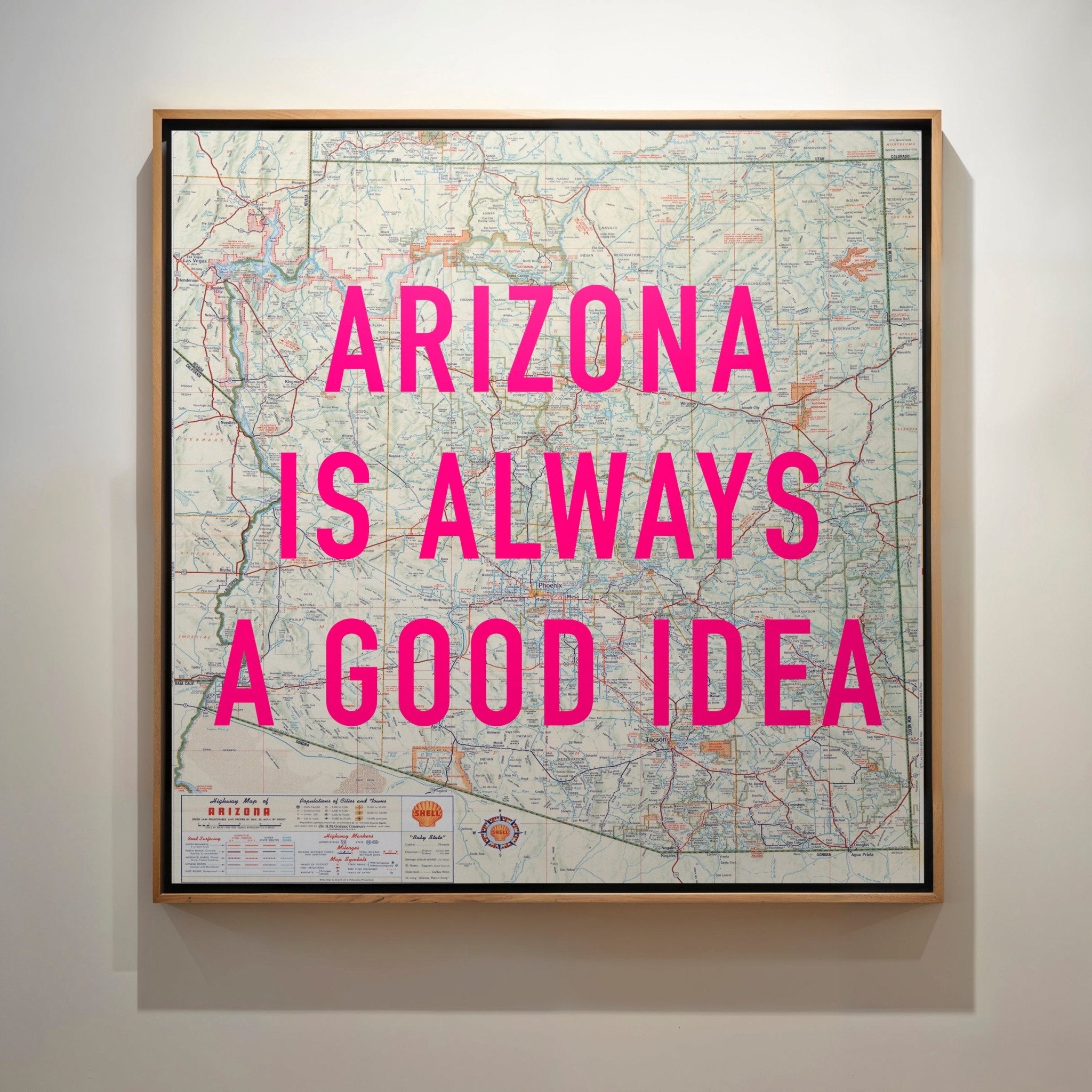 Arizona Retro Pop Art Map Print - Magic Posters