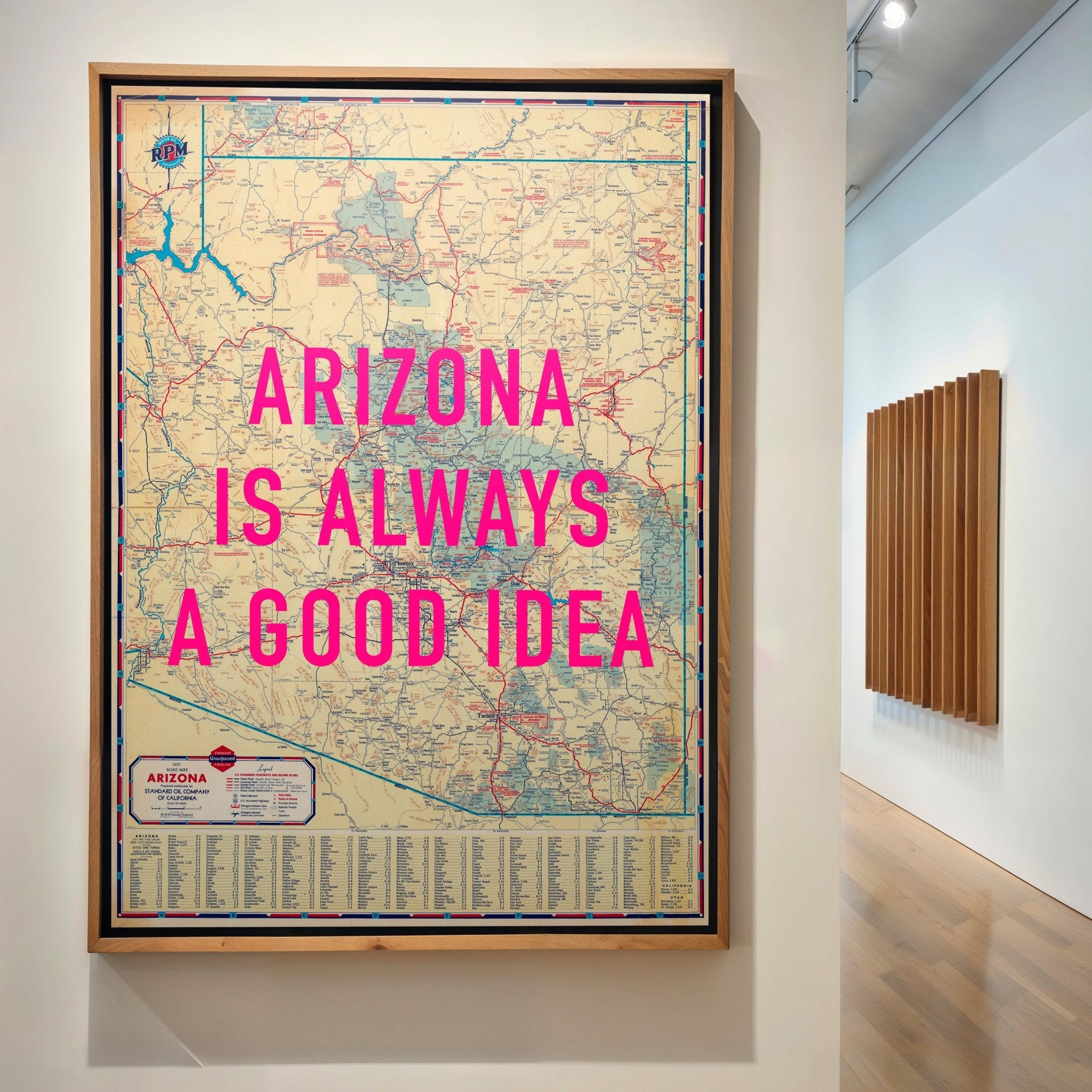 Arizona Retro Pop Art Map Print (portrait) - Magic Posters