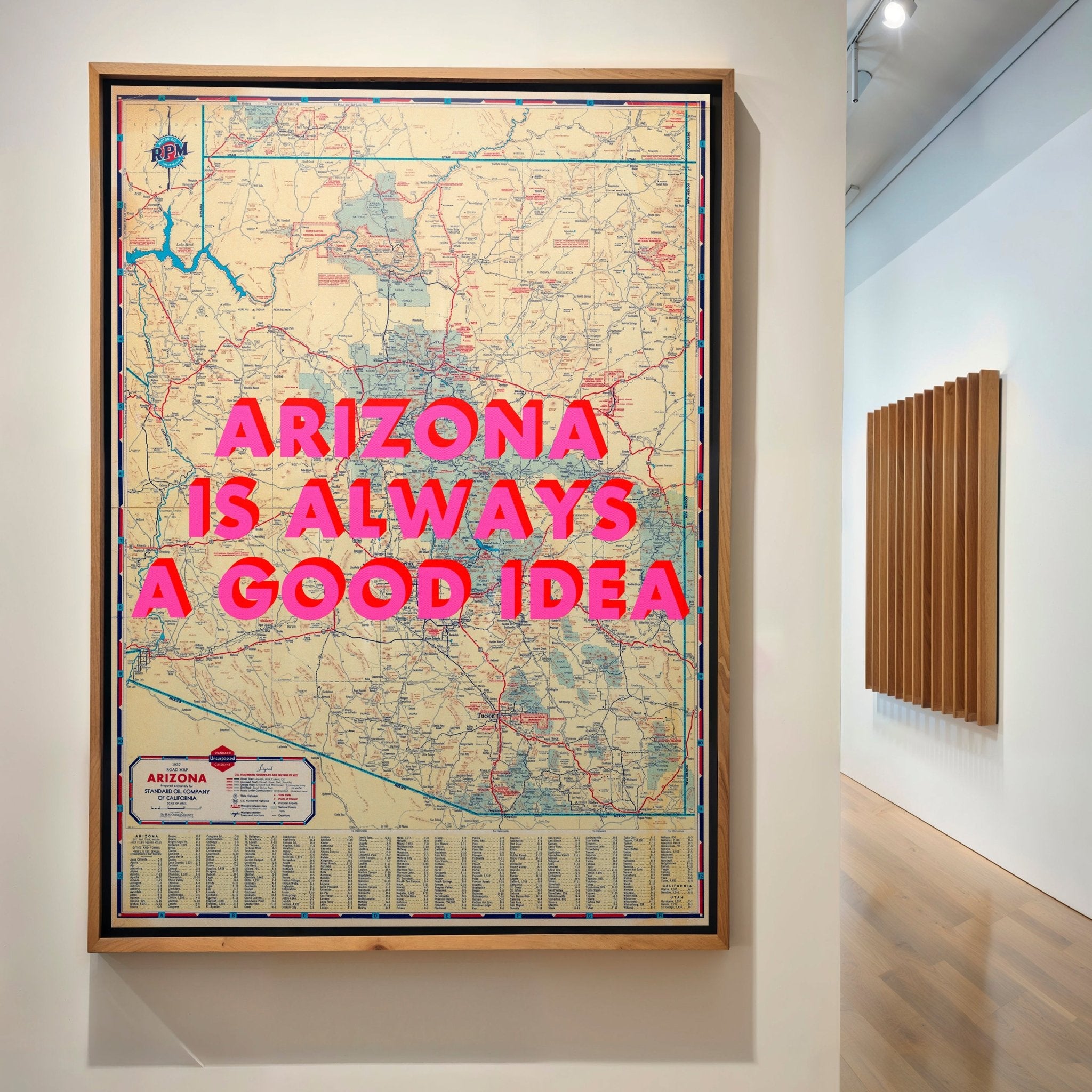 Arizona Retro Pop Art Map Print (portrait) - Magic Posters
