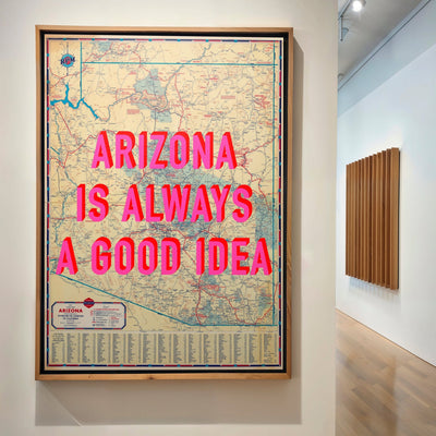Arizona Retro Pop Art Map Print (portrait) - Magic Posters