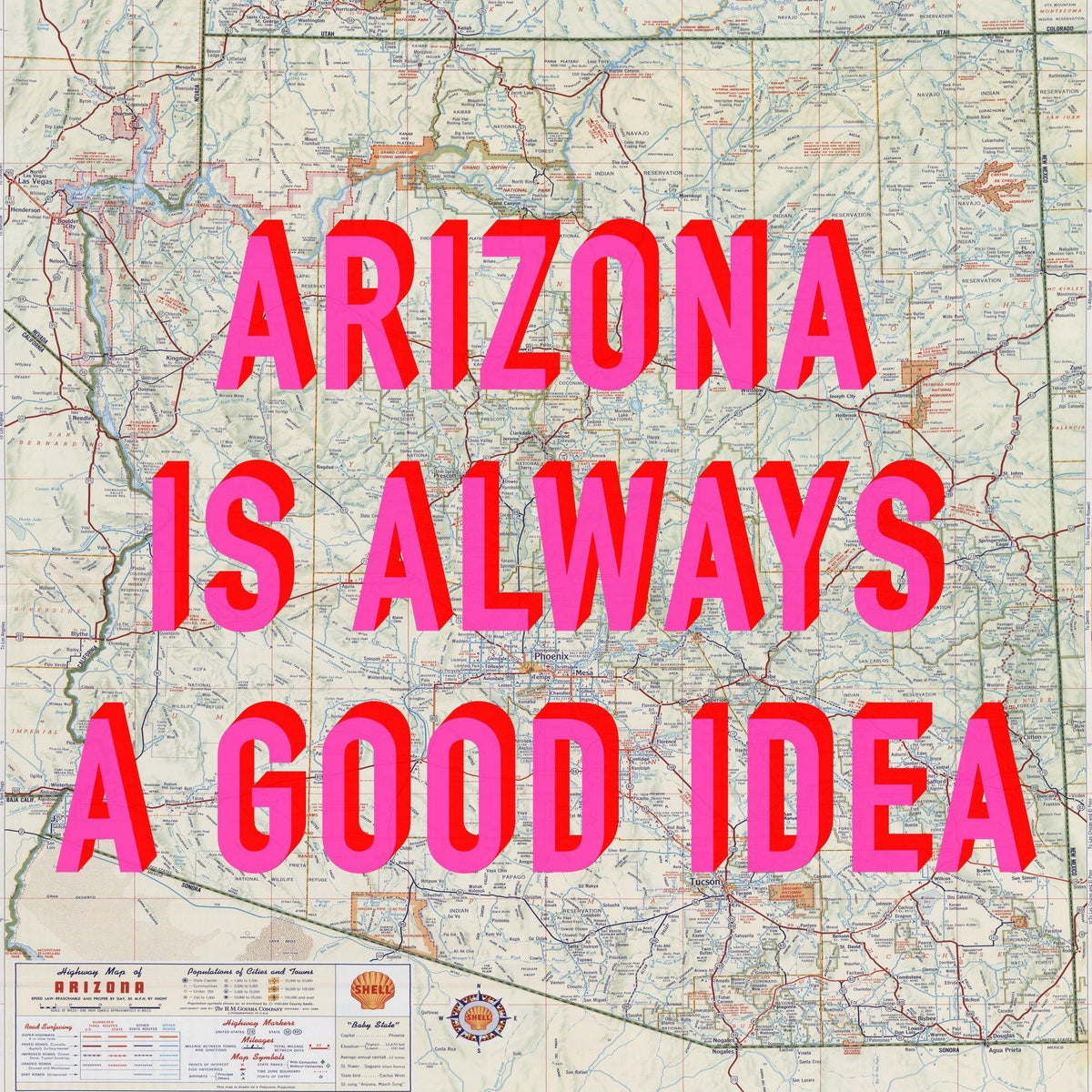 Arizona Retro Pop Art Map Print
