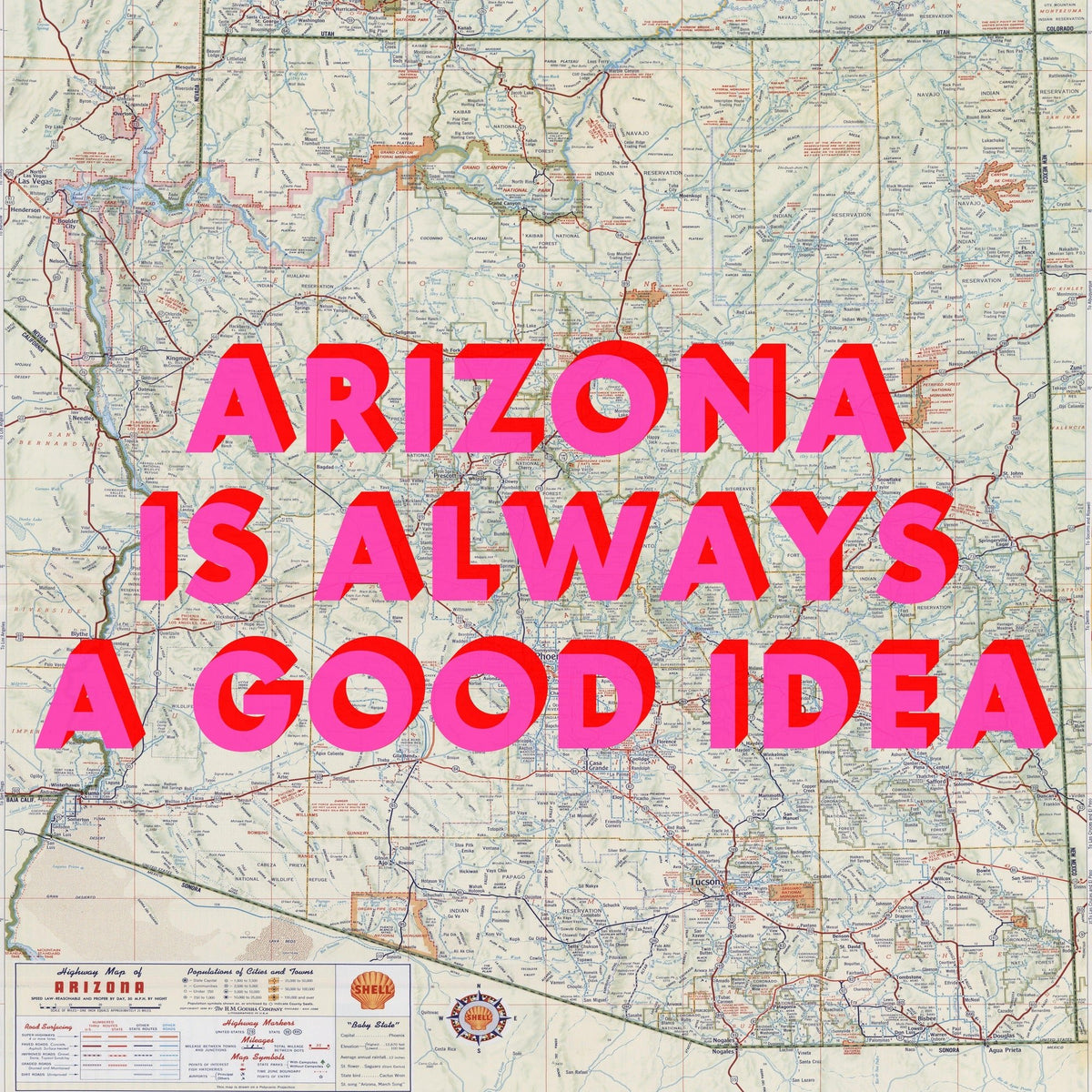 Arizona Retro Pop Art Map Print