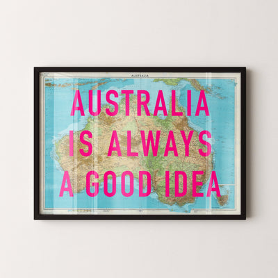 Australia Retro Pop Art Map Print - Magic Posters