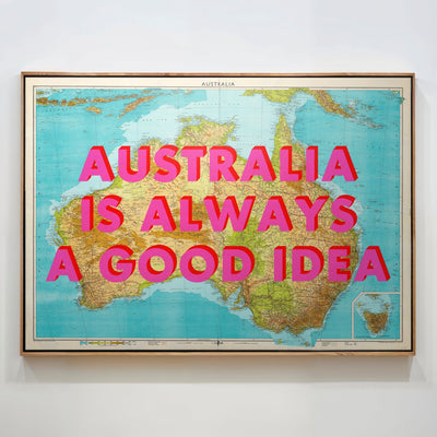 Australia Retro Pop Art Map Print - Magic Posters