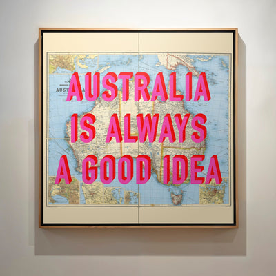 Australia Retro Pop Art Map Print (Square) - Magic Posters