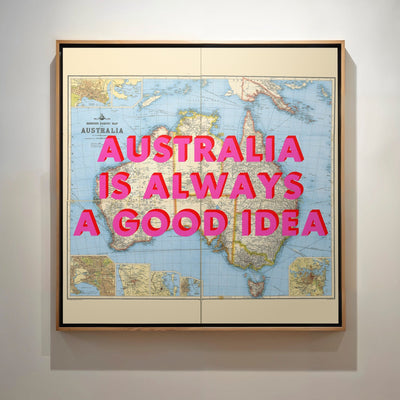 Australia Retro Pop Art Map Print (Square) - Magic Posters