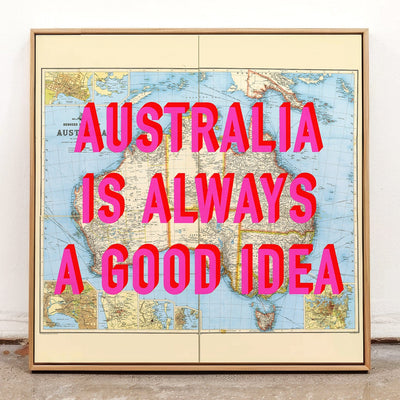 Australia Retro Pop Art Map Print (Square) - Magic Posters