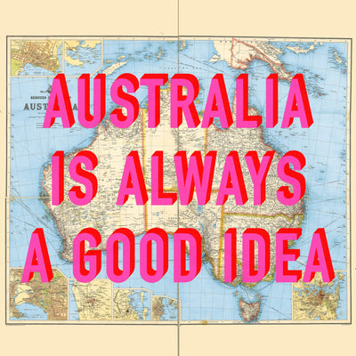 Australia Retro Pop Art Map Print (Square)