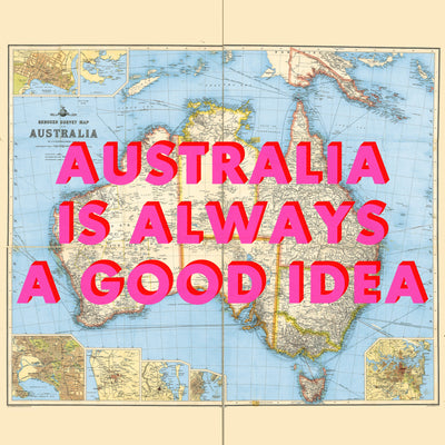 Australia Retro Pop Art Map Print (Square)