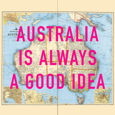 Australia Retro Pop Art Map Print (Square)