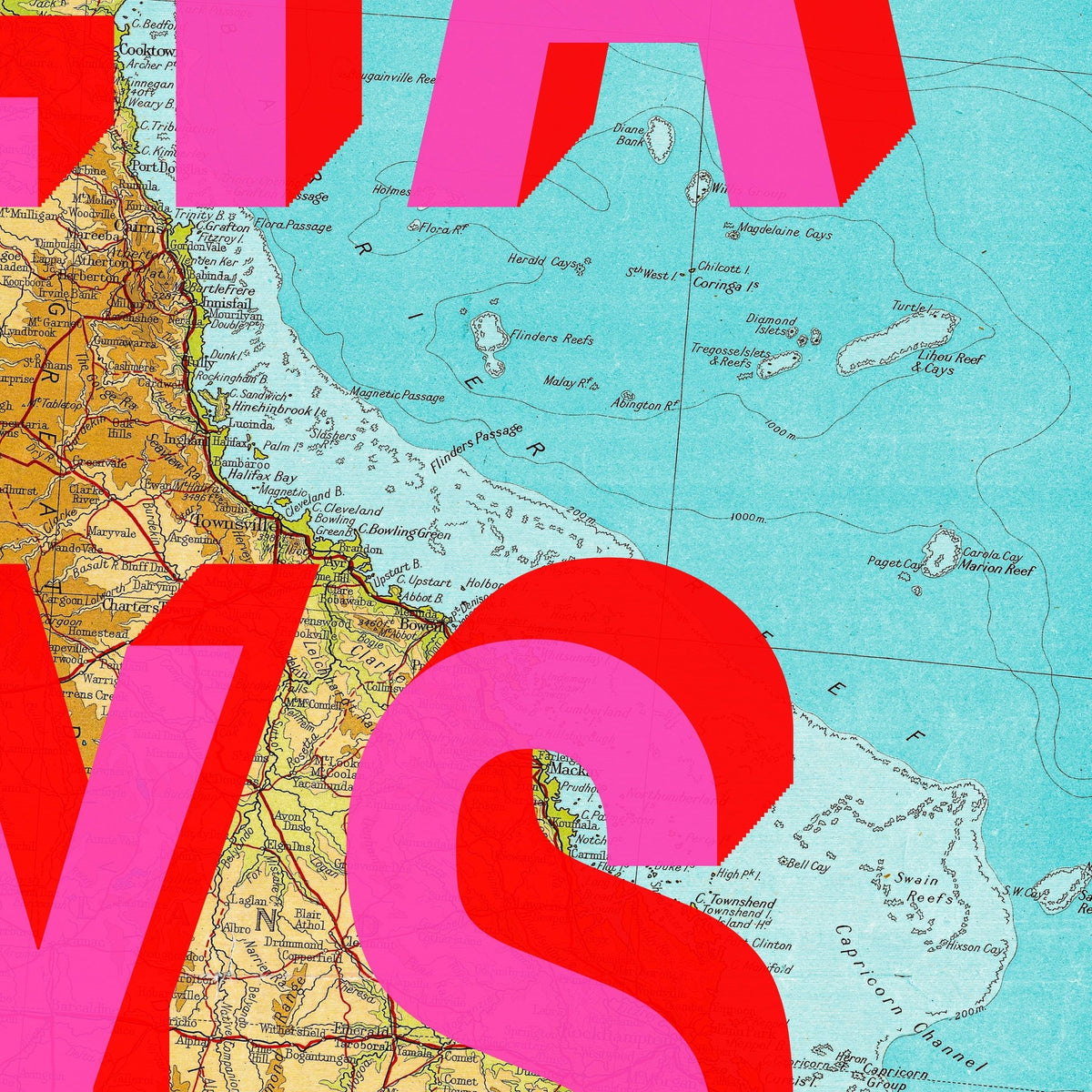 Australia Retro Pop Art Map Print