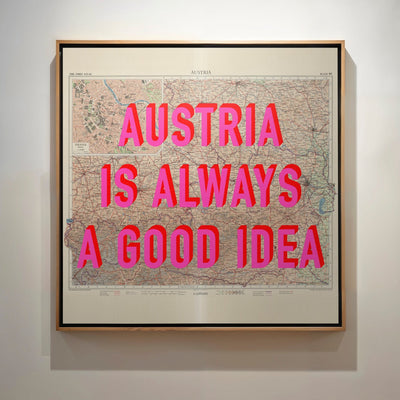 Austria Retro Pop Art Map Print (square) - Magic Posters