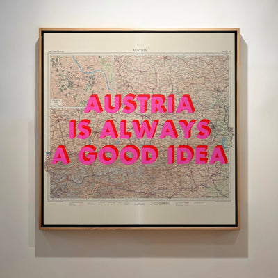 Austria Retro Pop Art Map Print (square) - Magic Posters