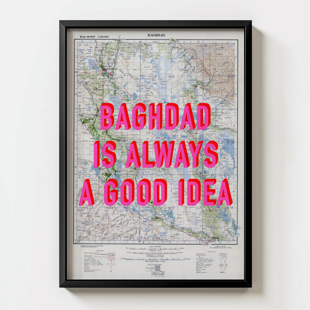 Baghdad Is Always A Good Idea Map Print - Magic Posters