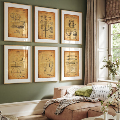 Baking Set Of 6 Patent Prints - Magic Posters