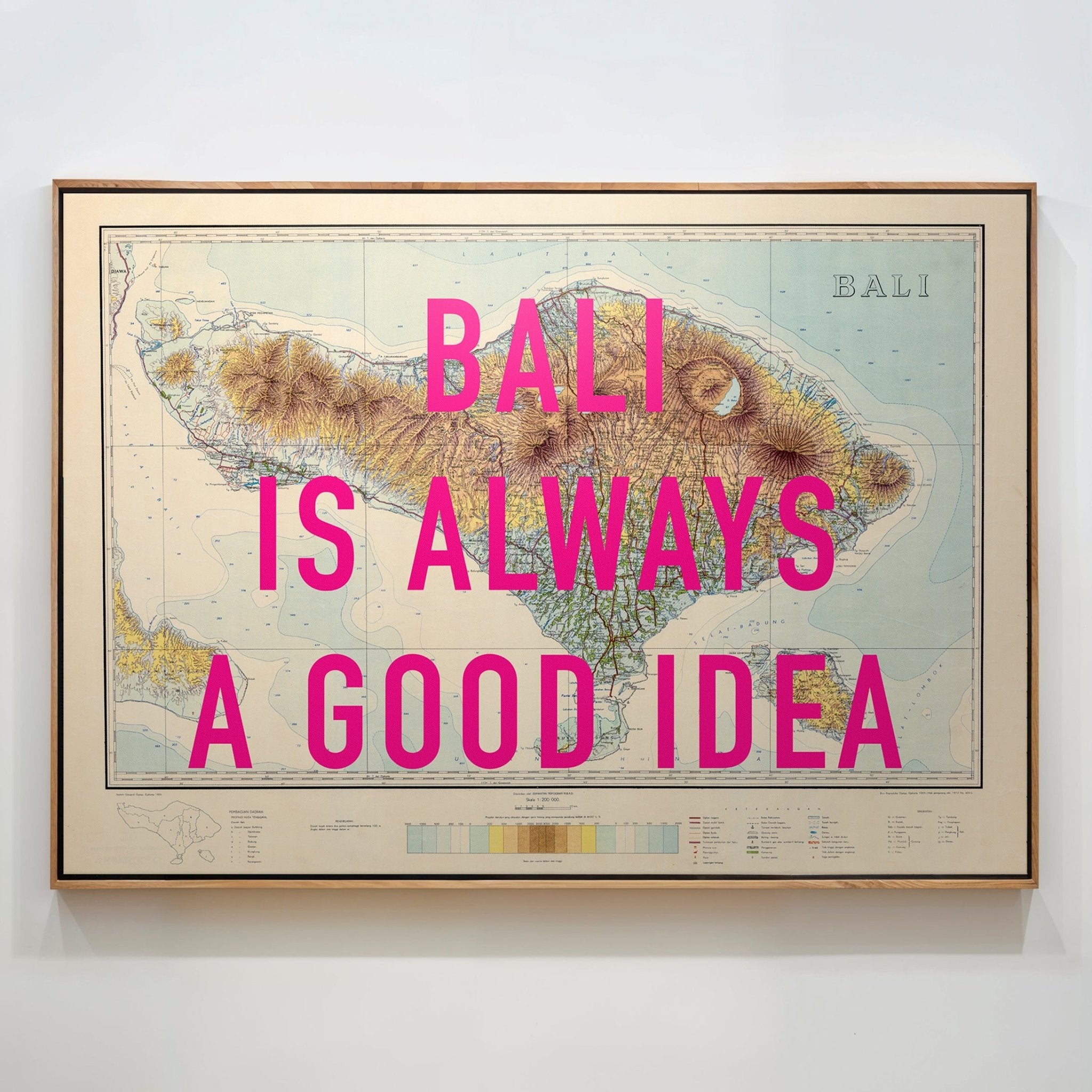 Bali Retro Pop Art Map Print - Magic Posters