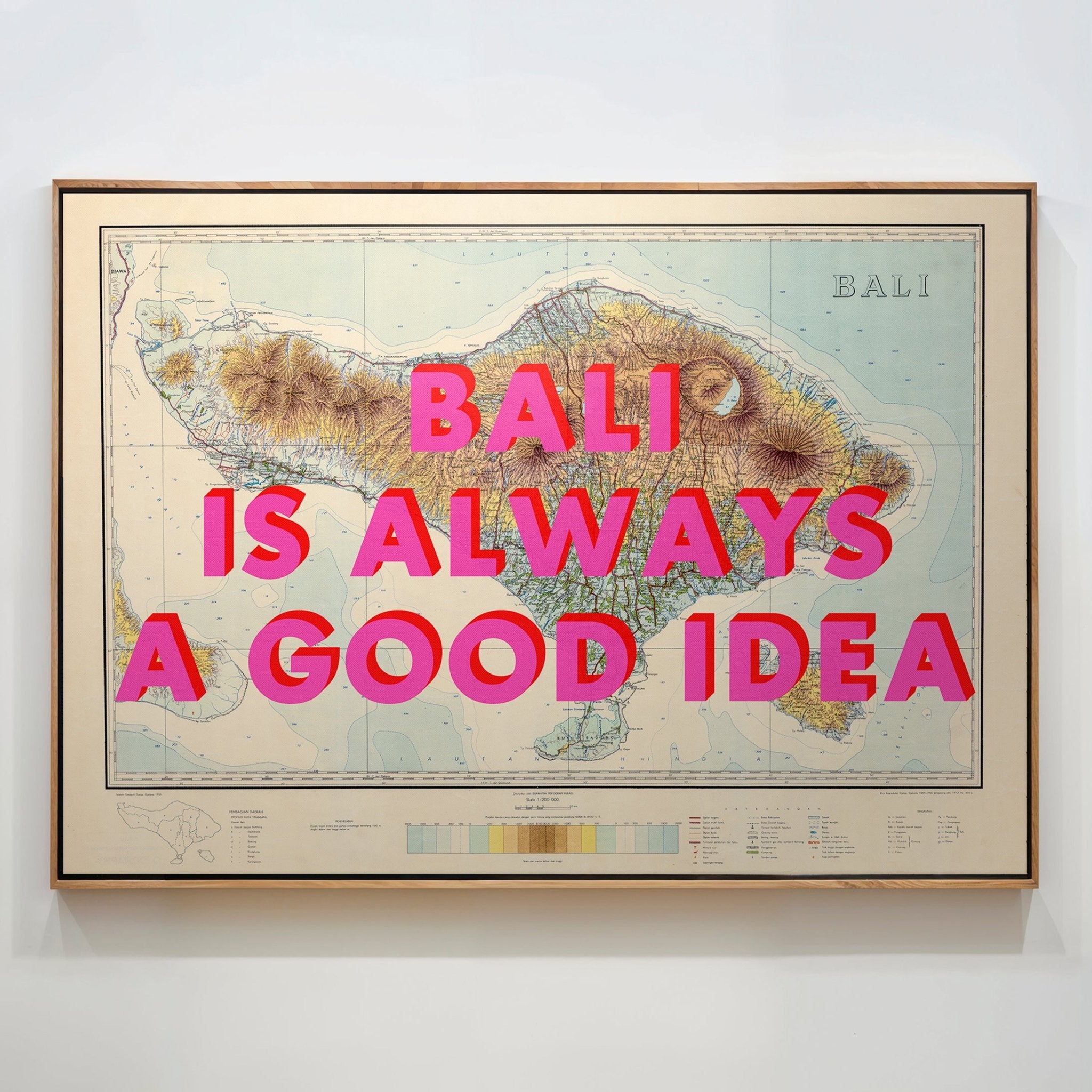 Bali Retro Pop Art Map Print - Magic Posters