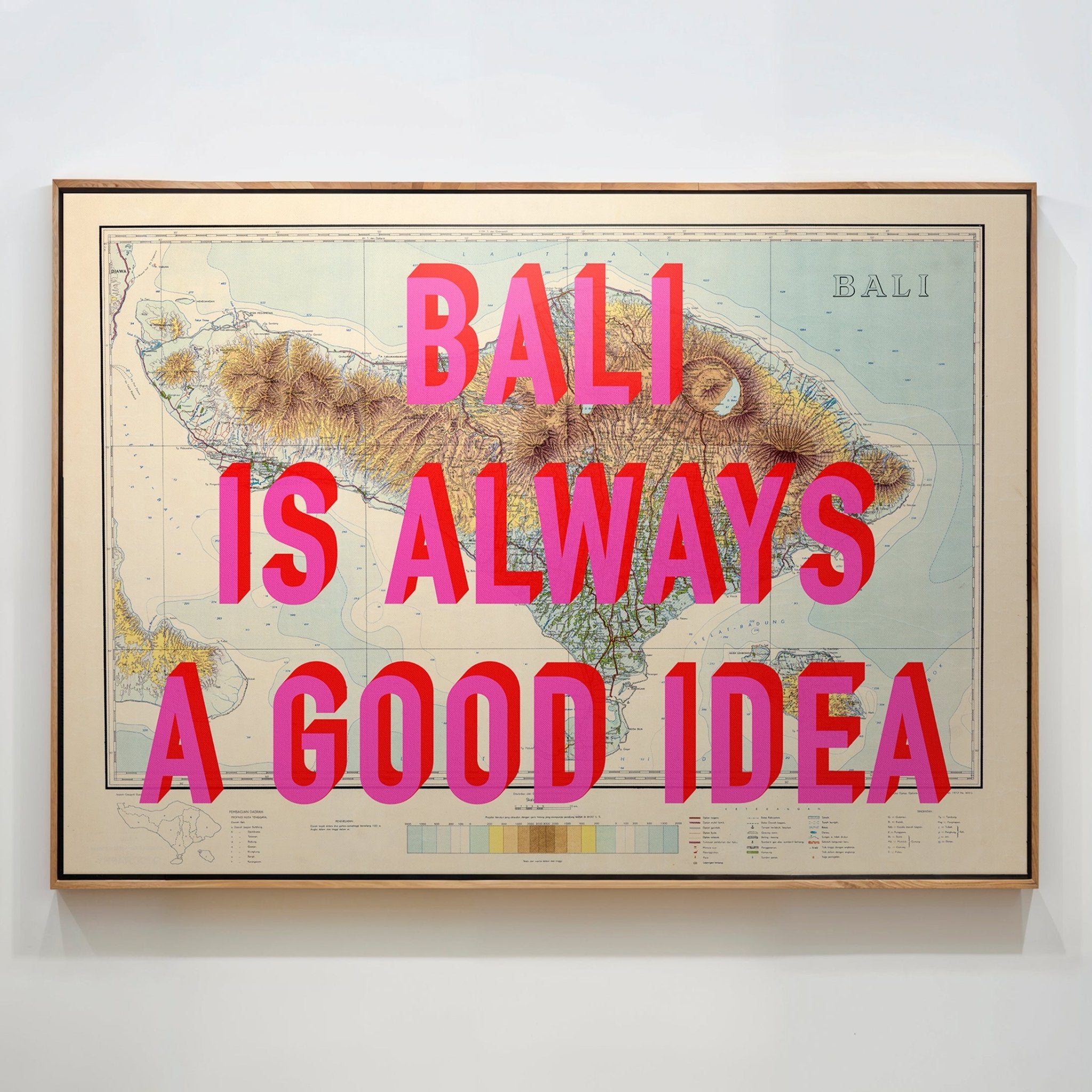 Bali Retro Pop Art Map Print - Magic Posters