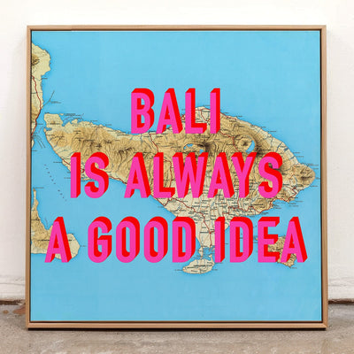 Bali Retro Pop Art Map Print (square) - Magic Posters