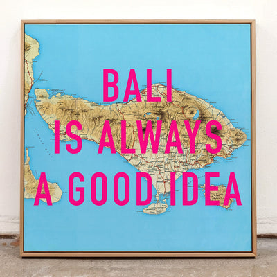 Bali Retro Pop Art Map Print (square) - Magic Posters