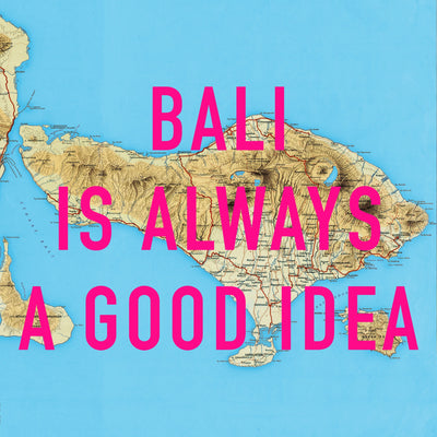 Bali Retro Pop Art Map Print (square)