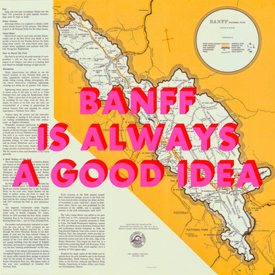 Banff Retro Pop Art Map Print (square) - Magic Posters