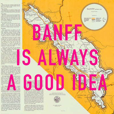 Banff Retro Pop Art Map Print (square) - Magic Posters