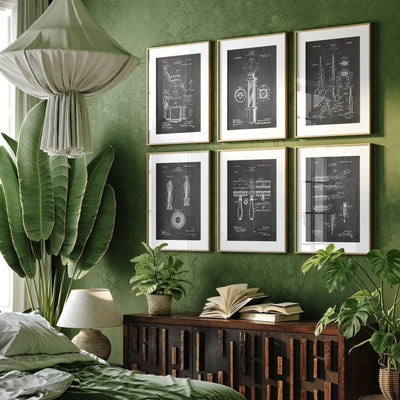 Barbers Set Of 6 Patent Prints - Magic Posters