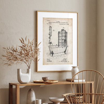 Bath Shower 1890 Patent Print - Magic Posters