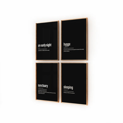 Bedroom Decor Set Of 4 Definition Prints - Magic Posters