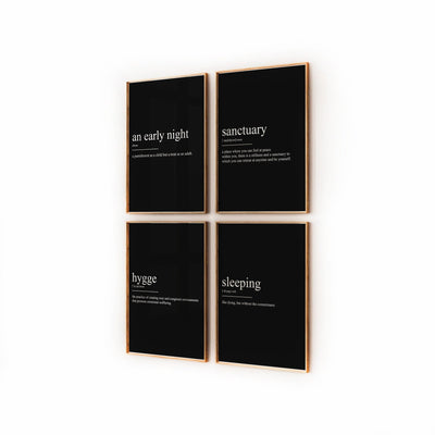 Bedroom Decor Set Of 4 Definition Prints - Magic Posters