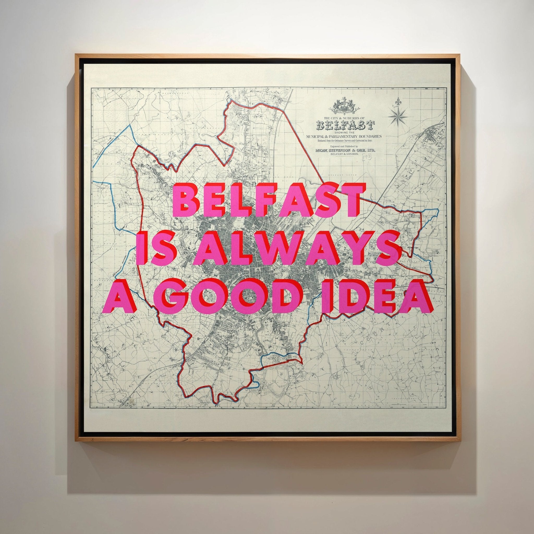Belfast Retro Pop Art Map Print - Magic Posters