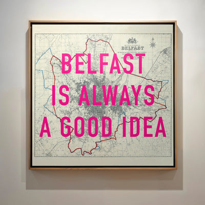 Belfast Retro Pop Art Map Print - Magic Posters