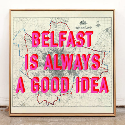 Belfast Retro Pop Art Map Print - Magic Posters