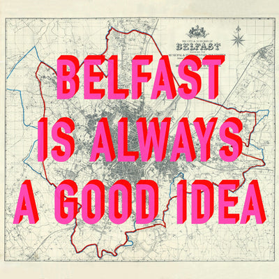 Belfast Retro Pop Art Map Print
