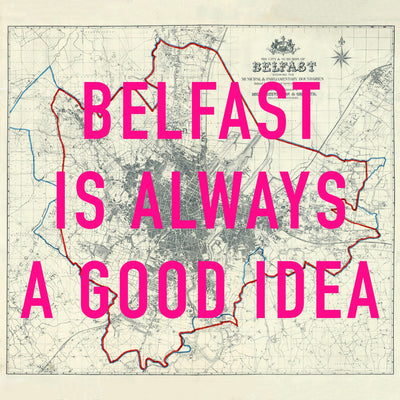 Belfast Retro Pop Art Map Print