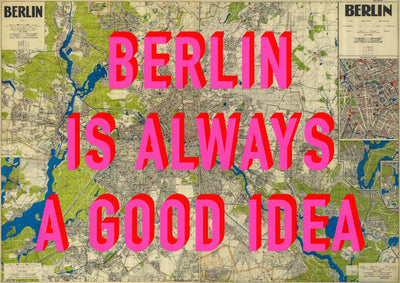 Berlin Retro Pop Art Map Print (landscape)